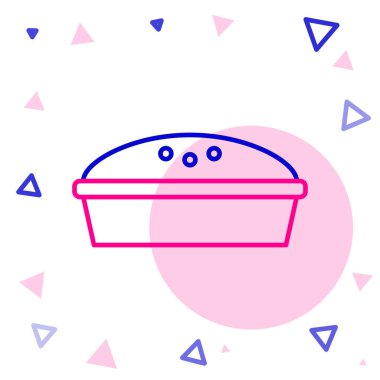 Beyaz arka planda izole edilmiş ev yapımı turta simgesi. Renkli taslak konsepti. Vektör