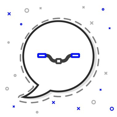 Çizgi Bisiklet gidon simgesi beyaz arkaplanda izole edildi. Renkli taslak konsepti. Vektör