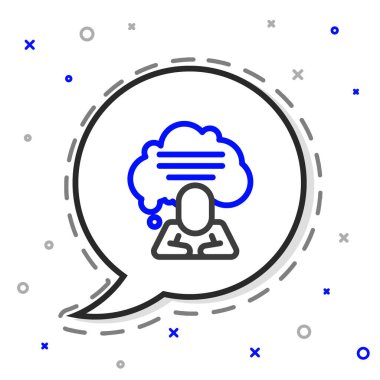 Konuşma balonu sohbet simgesi beyaz arkaplanda izole edildi. İleti simgesi. İletişim ya da yorum sohbet sembolü. Renkli taslak konsepti. Vektör