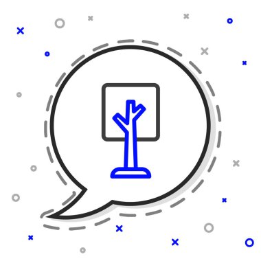 Beyaz arkaplanda çizgi ağacı simgesi izole edildi. Orman sembolü. Renkli taslak konsepti. Vektör