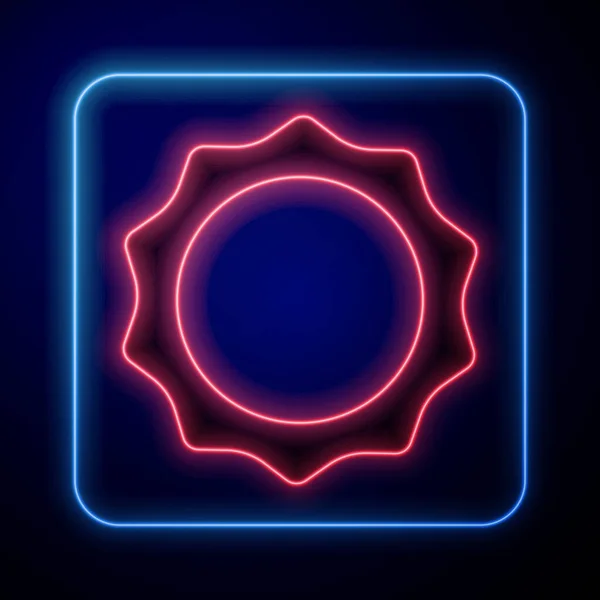 Gloeiende neon zon pictogram geïsoleerd op zwarte achtergrond. Vector — Stockvector