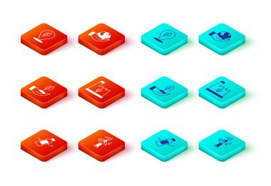 Kirlilik, rüzgar türbini, bitki eli, geri dönüşüm çöpü, Dünya 'yı tutan el ve yaprak ikonlu konum sorununu ayarlayın. Vektör