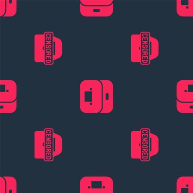 Sansürlü pul ve oy sandığını kusursuz desen üzerine ayarla. Vektör