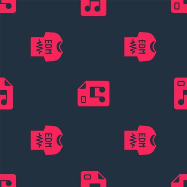Tişört ve MP3 dosya belgelerini kusursuz desen üzerine ayarla. Vektör