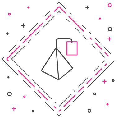 Çay poşeti simgesi beyaz arkaplanda izole edildi. Renkli taslak konsepti. Vektör