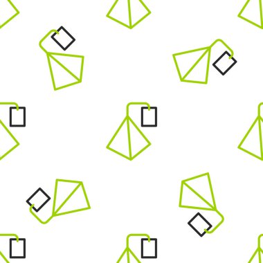 Çay poşeti simgesi beyaz arkaplanda izole edilmiş kusursuz desen. Vektör