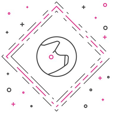 Çizgi domuzu simgesi beyaz arkaplanda izole edildi. Hayvan sembolü. Renkli taslak konsepti. Vektör