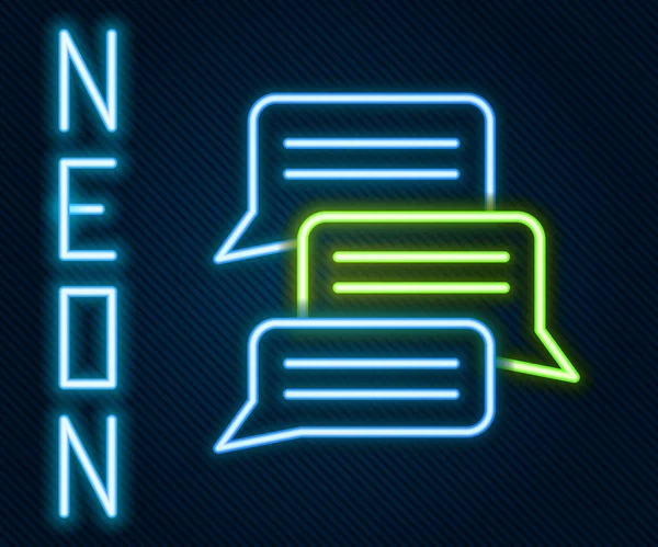 Świecąca Neon Line Online Psychologiczne Doradztwo Ikona Odległość Izolowane Czarnym — Wektor stockowy
