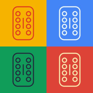 Popüler sanat çizgisi Yatıştırıcı hap ikonu renk arkaplanında izole edilmiş. Vektör