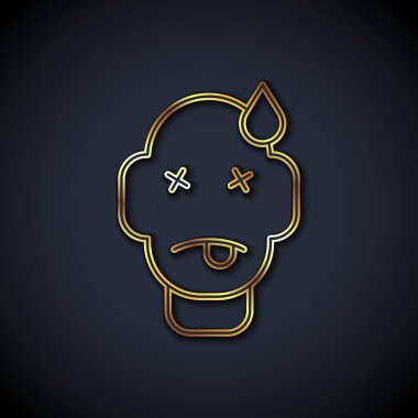 Altın Çizgili Adam zehirleme simgesi siyah arkaplanda izole edildi. Vektör