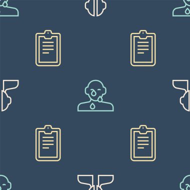 Bipolar bozukluk, psikolojik test ve göz yaşları kusursuz desen üzerine olsun. Vektör