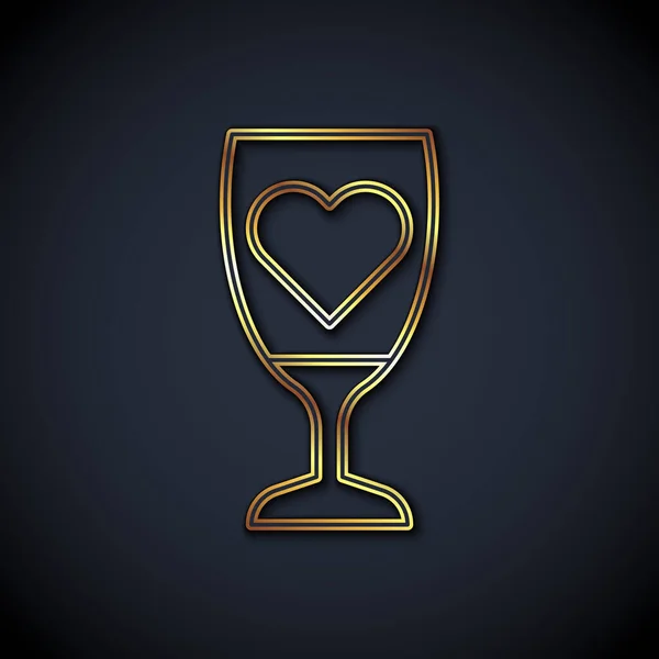 Ligne Verre Icône Champagne Isolé Sur Fond Noir Joyeuse Saint — Image vectorielle