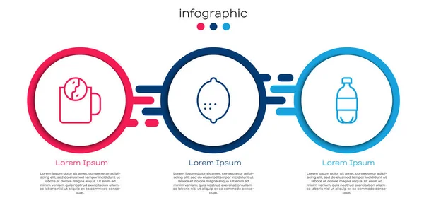Set Teezeit Zitrone Und Eine Flasche Wasser Geschäftsinfografische Vorlage Vektor — Stockvektor