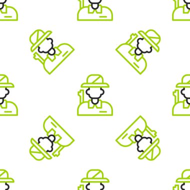 Çizgi Avcısı simgesi beyaz arka planda kusursuz desen izole etti. Vektör.