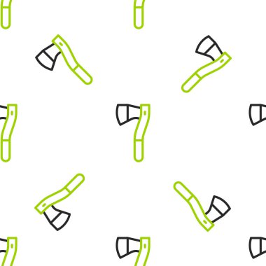 Tahta çizgili balta simgesi beyaz arka planda izole edilmiş. Oduncu baltası. Vektör