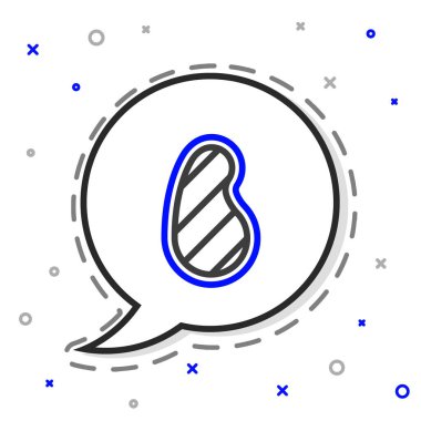 Hat biftek ikonu beyaz arka planda izole edildi. Renkli taslak konsepti. Vektör