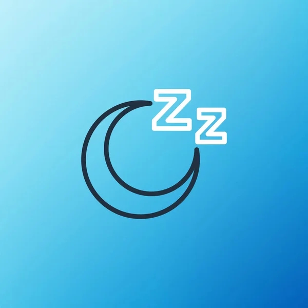 Línea Tiempo Para Dormir Icono Aislado Sobre Fondo Azul Sleepy — Vector de stock