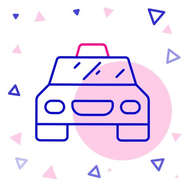 Taksi hattı simgesi beyaz arkaplanda izole edildi. Renkli taslak konsepti. Vektör