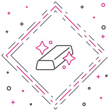 Satır Altın çubukları simgesi beyaz arkaplanda izole edildi. Bankacılık işi konsepti. Renkli taslak konsepti. Vektör