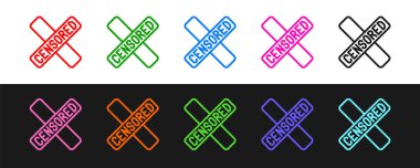 Siyah beyaz arkaplanda sansürlü pul simgesini ayır. Vektör.