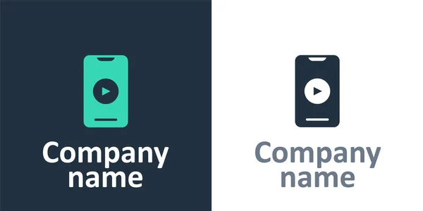 Logotype Online Video Oynatma Simgesi Beyaz Arkaplanda Izole Edildi Akıllı — Stok Vektör
