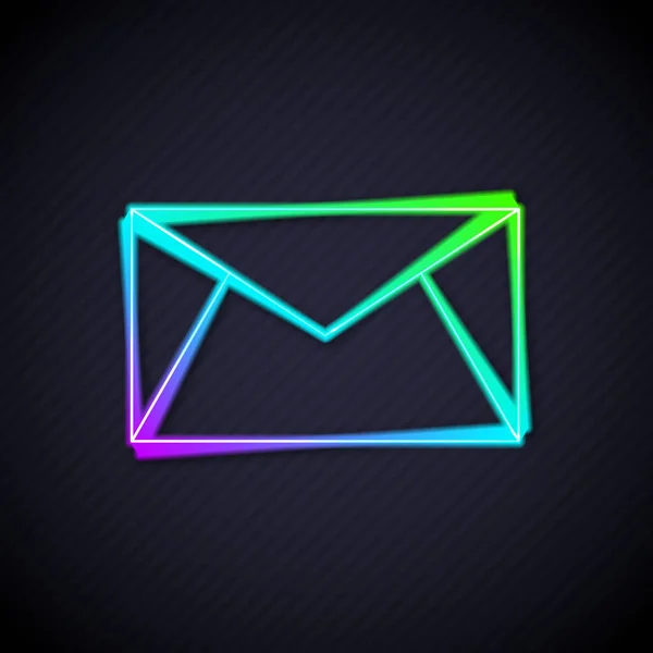 Świecąca Neon Linia Poczta Mail Ikona Izolowana Czarnym Tle Mail — Wektor stockowy