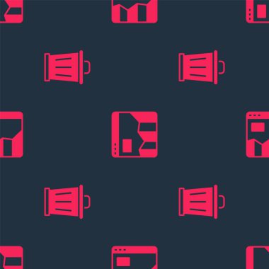 Çöp kutusu ve grafik grafiğini kusursuz desen üzerine ayarla. Vektör