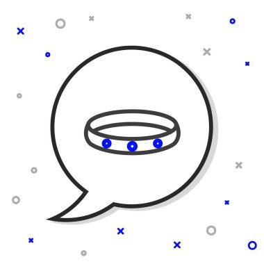 Hat Altın yüzük simgesi beyaz arkaplanda izole edildi. Renkli taslak konsepti. Vektör