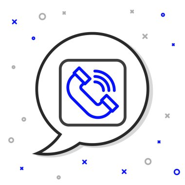 Telefon ahizesi simgesi beyaz arkaplanda izole edildi. Telefon işareti. Renkli taslak konsepti. Vektör