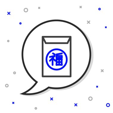 Çin Yeni Yıl çizgisi simgesi beyaz arkaplanda izole edildi. Renkli taslak konsepti. Vektör