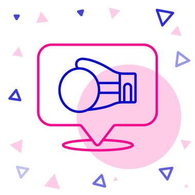 Beyaz arkaplanda çizgi boks eldiveni simgesi izole edildi. Renkli taslak konsepti. Vektör