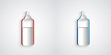 Kağıt kesiği Kum Torbası simgesi gri arkaplanda izole edilmiş. Kağıt sanatı tarzı. Vektör