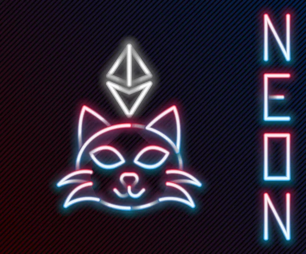 Leuchtende Neon Line Nft Digital Crypto Art Ikone Isoliert Auf — Stockvektor