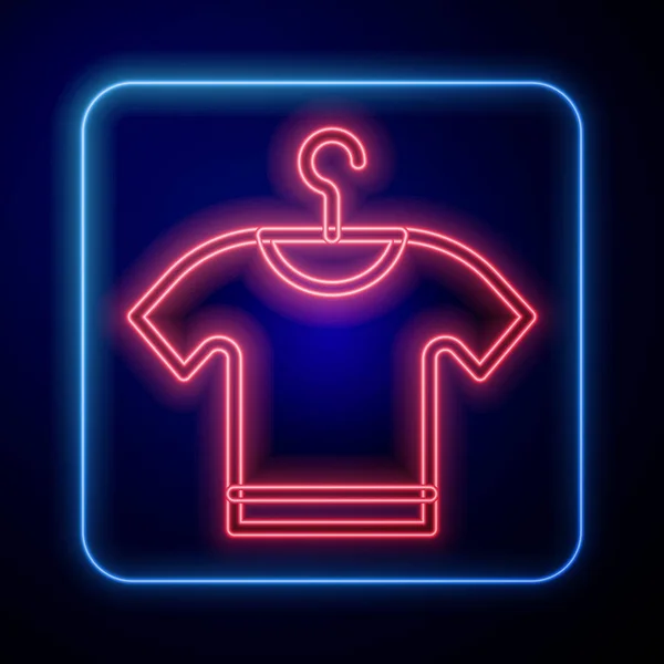 Leuchtendes Neonfarbenes Shirt Symbol Auf Schwarzem Hintergrund Vektor — Stockvektor
