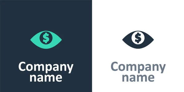Logotype Eye Met Dollarpictogram Geïsoleerd Witte Achtergrond Logo Ontwerp Template — Stockvector