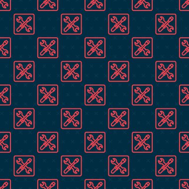 Kırmızı çizgi 3D yazıcı ayarı simgesi siyah arkaplanda izole edilmiş kusursuz desen. 3D baskı. Vektör.