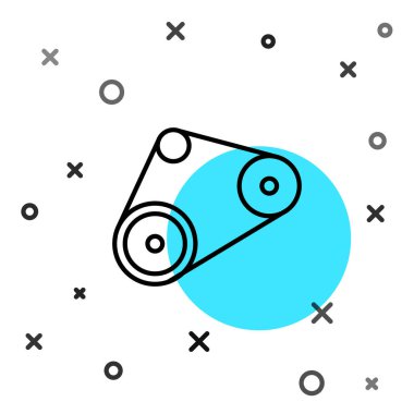 Beyaz arkaplanda siyah çizgi zamanlayıcı kiti simgesi izole edildi. Rastgele dinamik şekiller. Vektör