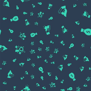 Altın külçeleri, erimiş altınlar dökülüyor ve eski para torbaları pürüzsüz kalıplarda. Vektör