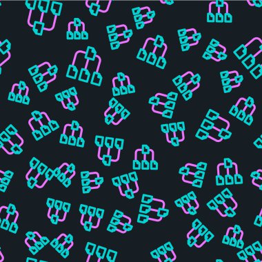 Satır Dizini ağaç simgesi siyah arkaplanda izole edilmiş. Bilgisayar ağı dosya dizini yapı akış şeması. Vektör.