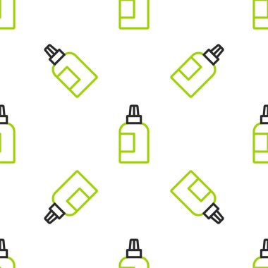 Çizgi boyası, gouache, kavanoz, boya ikonu beyaz arka planda izole edilmiş pürüzsüz desen. Vektör