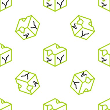 Satır İzometrik küp simgesi beyaz arkaplanda izole edilmiş kusursuz desen. Geometrik küp katı simge. 3 boyutlu kare işareti. Kutu sembolü. Vektör