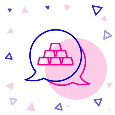 Satır Altın çubukları simgesi beyaz arkaplanda izole edildi. Bankacılık işi konsepti. Renkli taslak konsepti. Vektör