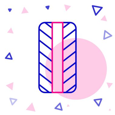 Çizgi Araba Tekerleği simgesi beyaz arkaplanda izole edildi. Renkli taslak konsepti. Vektör