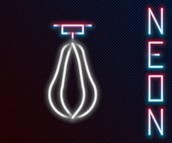 Gloeiende Neon Lijn Bokszak Pictogram Geïsoleerd Zwarte Achtergrond Kleurrijk Concept — Stockvector