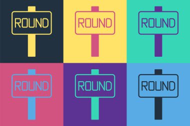 Pop Art Boks Yüzük Panosu simgesi renk arkaplanında izole edildi. Vektör