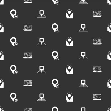 Katlanmış haritayı konum işaretleyicisi, şehir navigasyonu, konum evi ve pürüzsüz desen ile ayarla. Vektör