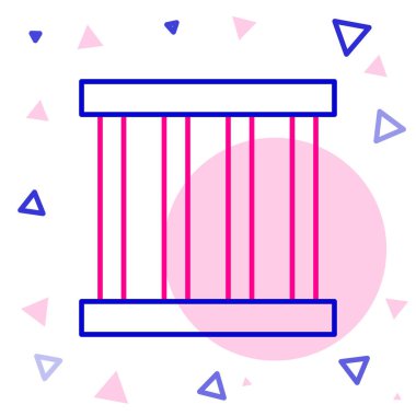 Hat Cezaevi pencere simgesi beyaz arkaplanda izole edildi. Renkli taslak konsepti. Vektör.