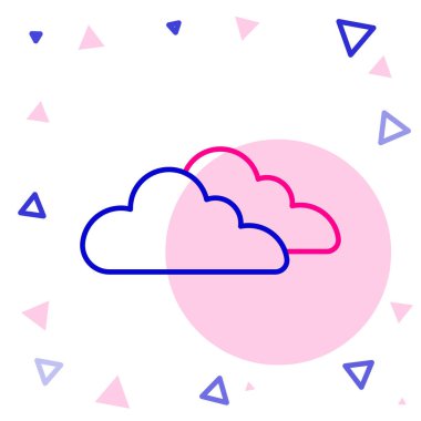 Beyaz arkaplanda çizgi bulutu simgesi izole edildi. Renkli taslak konsepti. Vektör