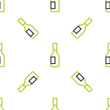 Tabasco sosu simgesi beyaz arkaplanda izole edilmiş pürüzsüz desen. Kırmızı biberli baharatlı biber sosu. Vektör