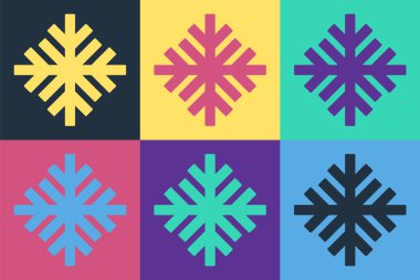 Pop Art Snowflake simgesi renk arkaplanında izole edildi. Vektör.